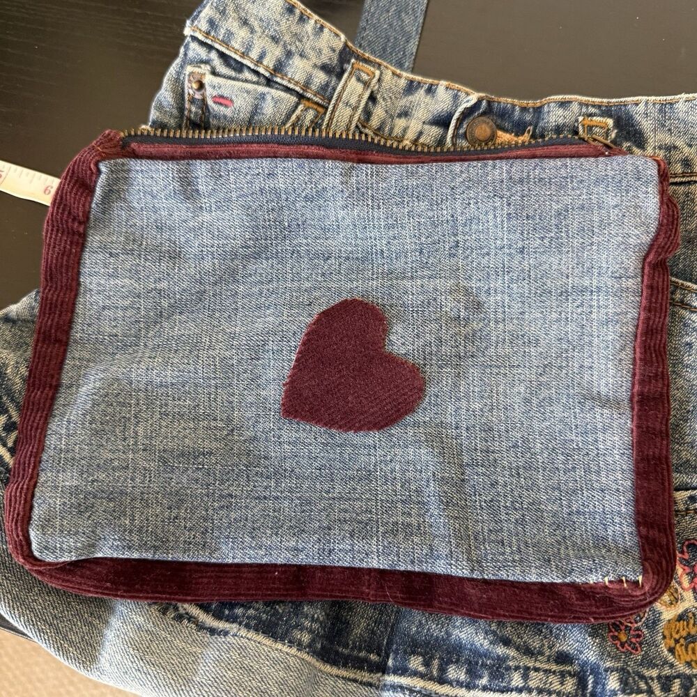 Handmade Levi’s Denim Jean Upcylced Unlined Crossbody Bag Patchwork Y2K 90’s Art - Picture 12 of 16